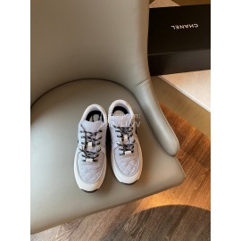 Chanel Autumn Winter Mesh Sneakers For Women Light Gray