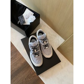 Chanel Autumn Winter Mesh Sneakers For Women Light Gray