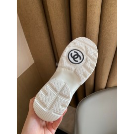 Chanel Autumn Winter Lace Up Sneakers For Women White