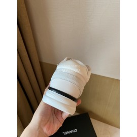 Chanel Autumn Winter Lace Up Casual Sneakers For Women White