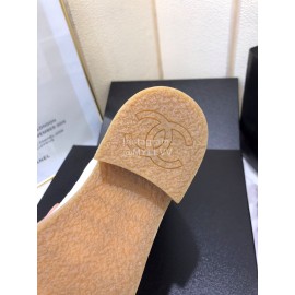 Chanel Winter Lamb Fur Cow Leather Thick High Heel Boots White