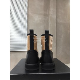 Chanel Warm Wool Waterproof Tpu Boots For Women Brown