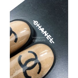 Chanel Warm Wool Waterproof Tpu Boots For Women Brown