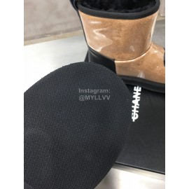 Chanel Warm Wool Waterproof Tpu Boots For Women Brown