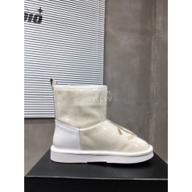 Chanel Warm Wool Waterproof Tpu Boots For Women White