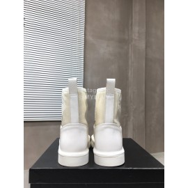 Chanel Warm Wool Waterproof Tpu Boots For Women White