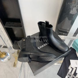 Chanel Black Cowhide Short Boots For Women 