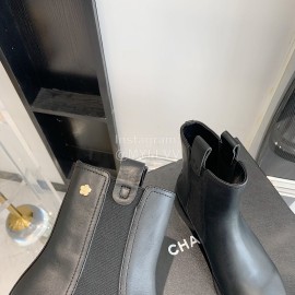 Chanel Black Cowhide Short Boots For Women 