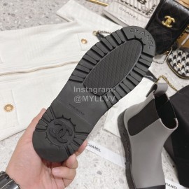 Chanel Winter Cowhide Short Boots For Women Gray