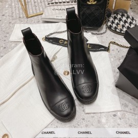 Chanel Winter Cowhide Short Boots For Women Black
