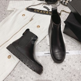 Chanel Winter Cowhide Short Boots For Women Black