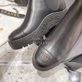 Chanel Winter Cowhide Short Boots For Women Black