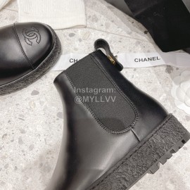Chanel Winter Cowhide Short Boots For Women Black