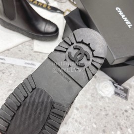 Chanel Winter Cowhide Short Boots For Women Black
