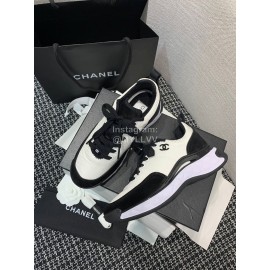 Chanel Down Cotton Lace Up Sneakers For Men And Women White