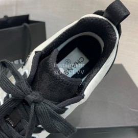 Chanel Down Cotton Lace Up Sneakers For Men And Women White