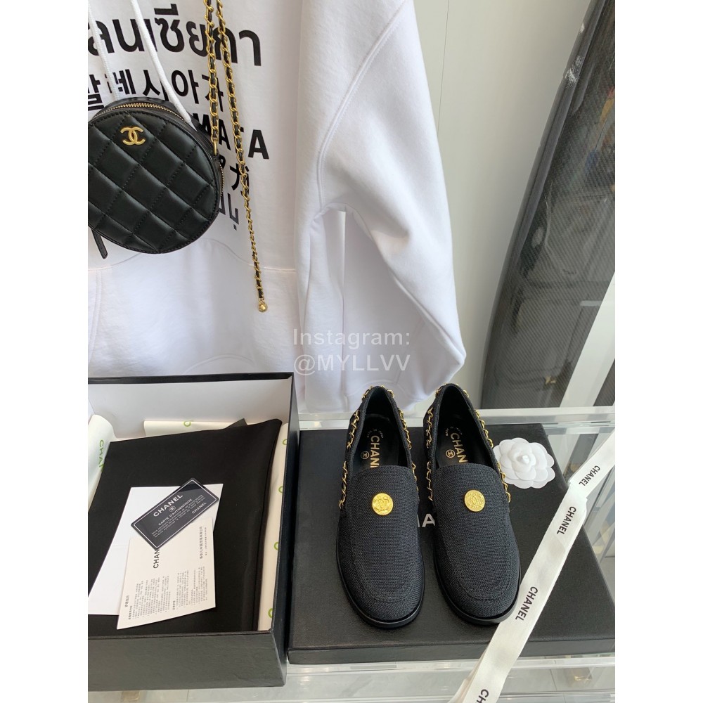 Chanel Fashion Casual Loafers For Women Black