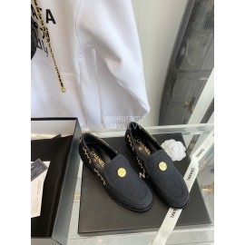 Chanel Fashion Casual Loafers For Women Black