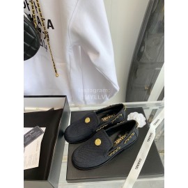 Chanel Fashion Casual Loafers For Women Black