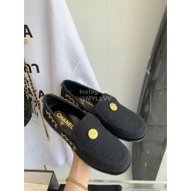 Chanel Fashion Casual Loafers For Women Black
