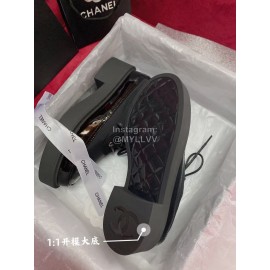 Chanel Calfskin Lace Up Thick Soled Shoes For Women Black