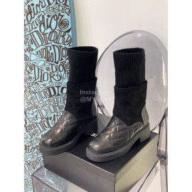 Chanel Winter Leather Wool Thick Soled Boots For Women 