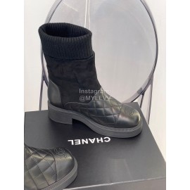 Chanel Winter Leather Wool Thick Soled Boots For Women 