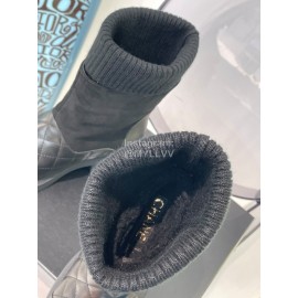 Chanel Winter Leather Wool Thick Soled Boots For Women 