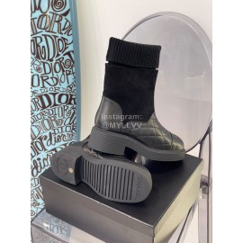 Chanel Winter Leather Wool Thick Soled Boots For Women 