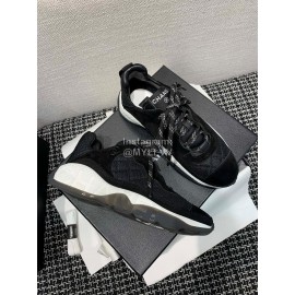 Chanel Mesh Lace Up Sneakers For Men And Women Black