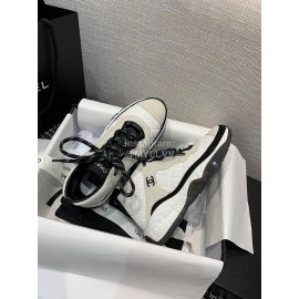 Chanel Mesh Lace Up Sneakers For Men And Women White
