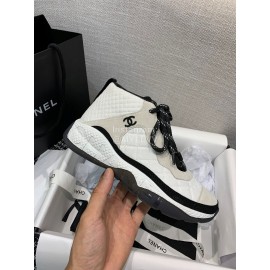Chanel Mesh Lace Up Sneakers For Men And Women White