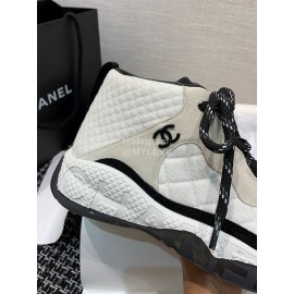 Chanel Mesh Lace Up Sneakers For Men And Women White