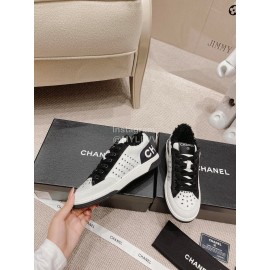 Chanel Autumn Winter New Lace Up Casual Sneakers For Women White