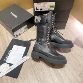 Chanel Autumn Winter New Cowhide High Heeled Martin Boots Black
