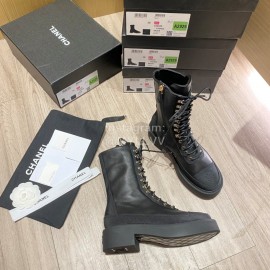 Chanel Autumn Winter New Cowhide High Heeled Martin Boots Black