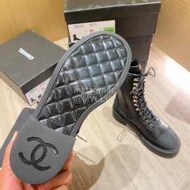 Chanel Autumn Winter New Cowhide High Heeled Martin Boots Black