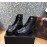 Chanel Autumn Winter Leather Lace Up Martin Boots Black