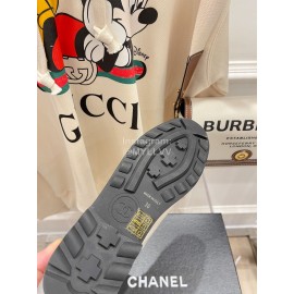 Chanel Autumn Winter Fashion Cowhide Lace Up Martin Boots White