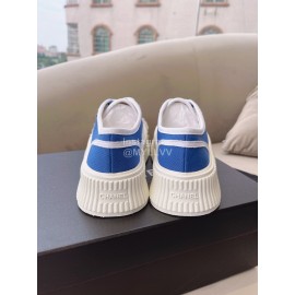 Chanel Casual Thick Soled Canvas Shoes For Women Blue