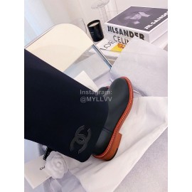 Chanel Winter Elastic Wool Fabric Boots For Women Black