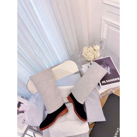 Chanel Winter Elastic Wool Fabric Boots For Women