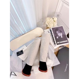 Chanel Winter Elastic Wool Fabric Boots For Women