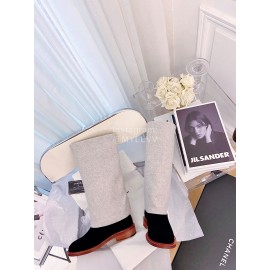 Chanel Winter Elastic Wool Fabric Boots For Women