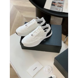 Chanel Autumn And Winter New Knitted Sneakers For Women White
