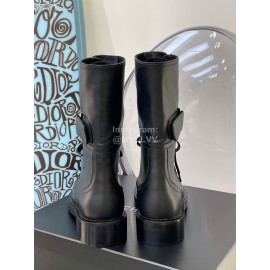 Chanel Autumn And Winter Leather Martin Boots For Women Black