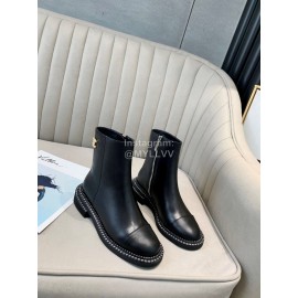 Chanel Black Cowhide Zipper Short Boots For Women