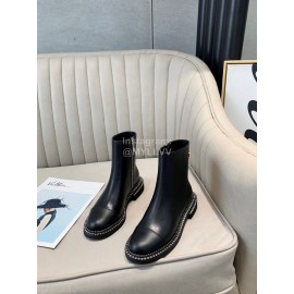Chanel Black Cowhide Zipper Short Boots For Women