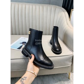 Chanel Black Cowhide Zipper Short Boots For Women