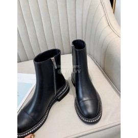 Chanel Black Cowhide Zipper Short Boots For Women